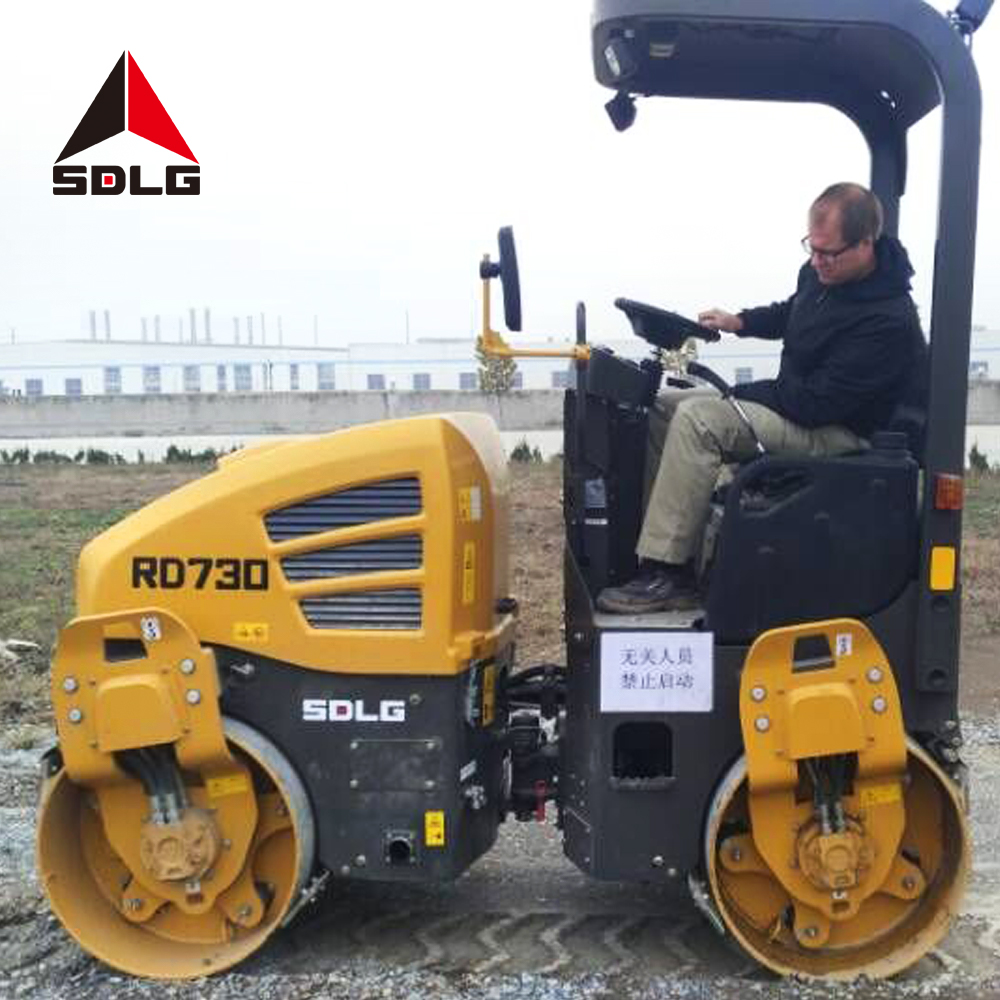 SDLG RD730 high quality full hydraulic double drum 3 ton road roller for alsphalt roads 
