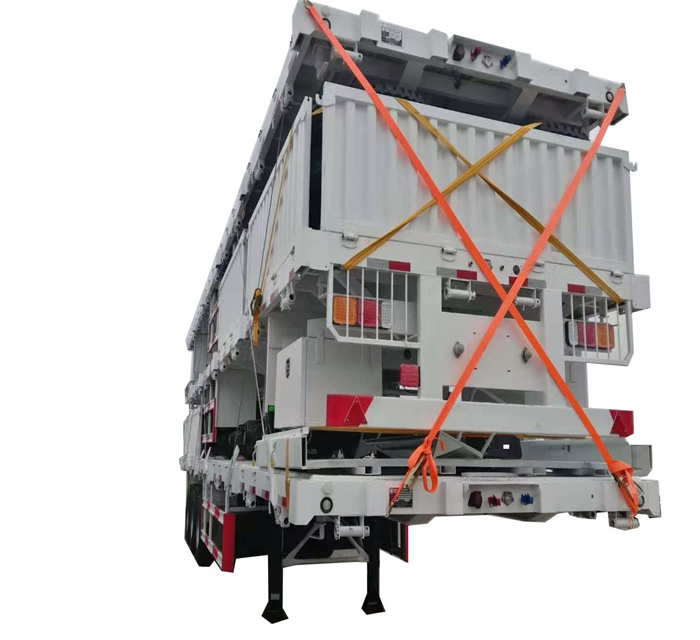 Shipping container 40ft Flatbed semi trailer 3 axle Flat deck Bed Truck Trailer Platform with container lock for sale