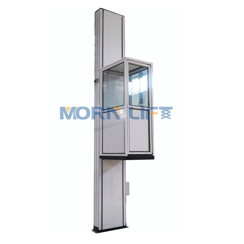 Hydraulic man lift for one person and wheelchair