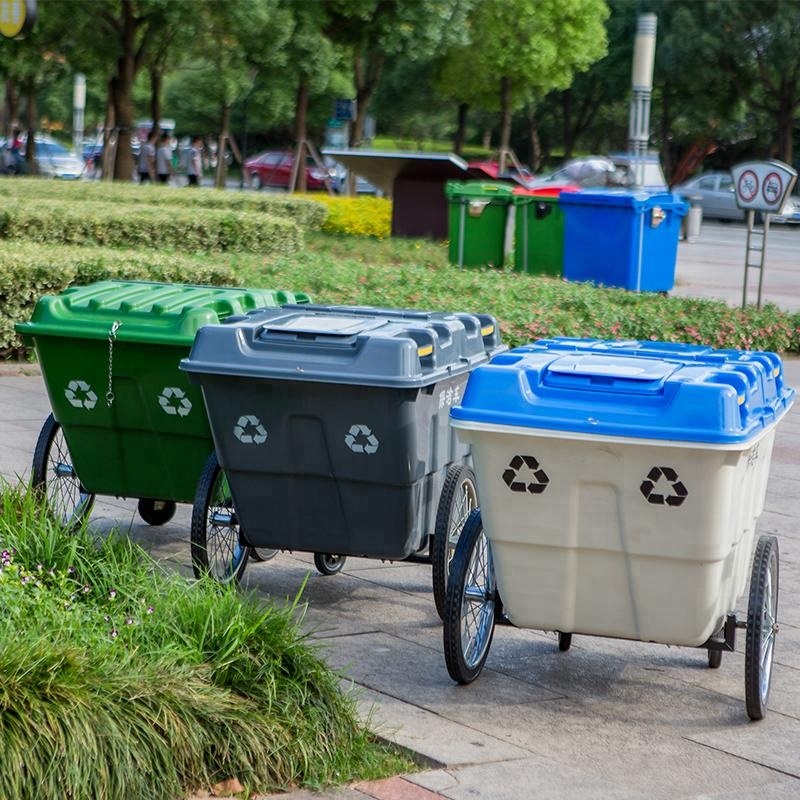400 Litre Eco-friendly Outdoor Use Trash Container Plastic Dumping Cart