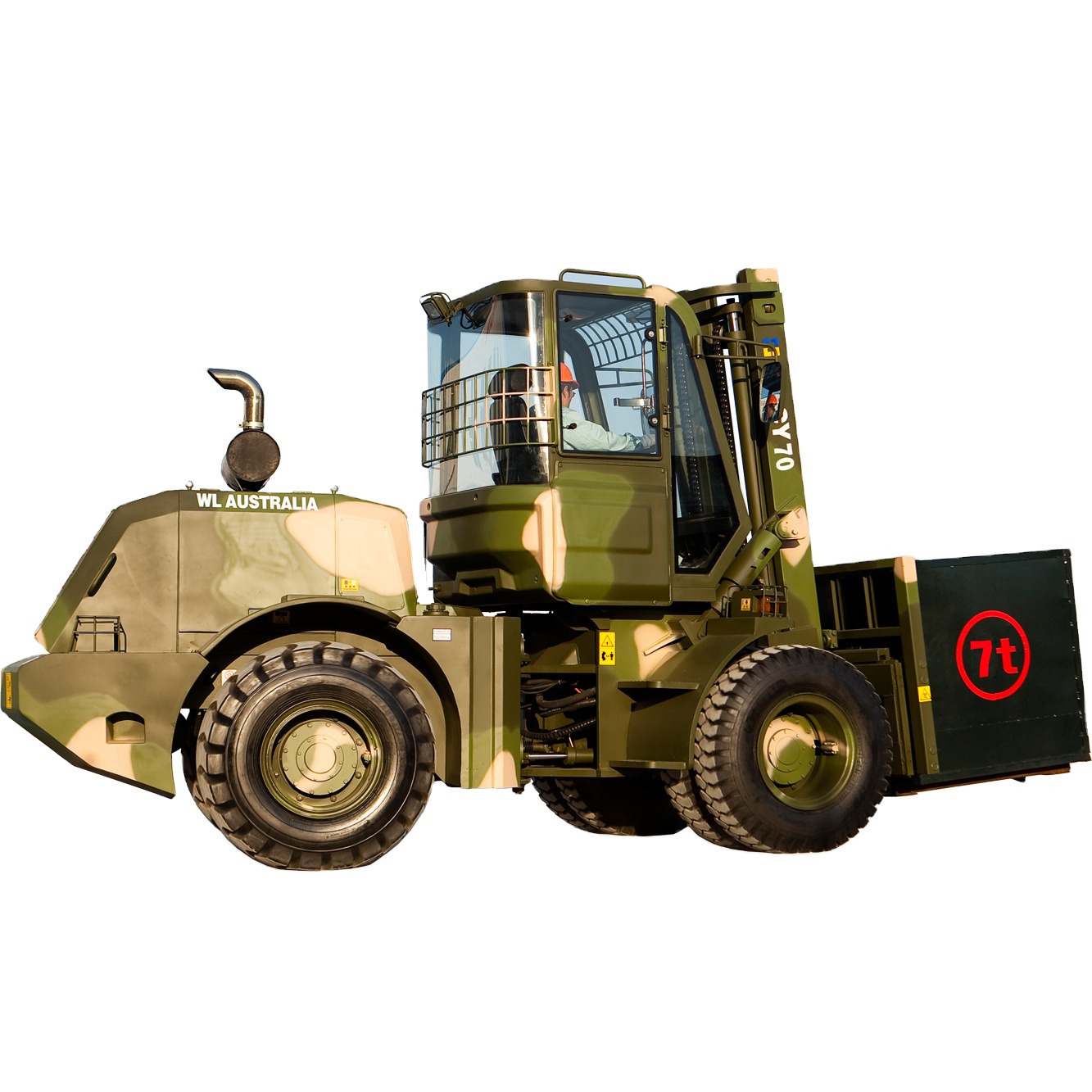 Rough terrain forklift 7 tons 4 wheel drive off road forklift 